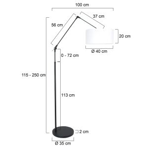 Steinhauer Lighting Stehleuchte PRESTIGE CHIC Schwarz Weiß 40 cm 8112ZW