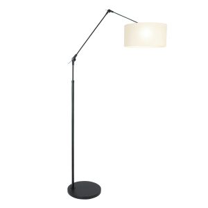 Steinhauer Lighting Stehleuchte PRESTIGE CHIC Schwarz Weiß Leinen 40 cm 8114ZW