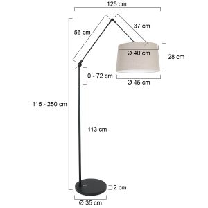 Steinhauer Lighting Stehleuchte PRESTIGE CHIC Schwarz Grau 45 cm 8185ZW