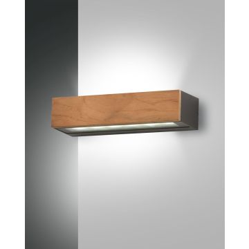 Fabas Luce LED-Wandleuchte HAZEL Teakholz 22,2 cm 3680-22-165