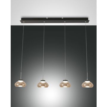 Fabas Luce 4er-LED-Pendelleuchte ARABELLA amber 3547-48-125