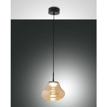 LED-Pendelleuchte Deva Schwarz Amber 