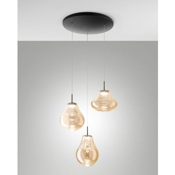 LED-Pendelleuchte Deva Schwarz Amber 