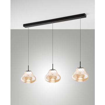 LED-Pendelleuchte Deva Schwarz Amber 