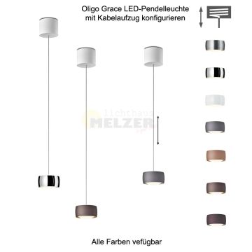 LED-Einzelpendel mit Höhenverstellung GRACE (Baldachin weiß oder schwarz)