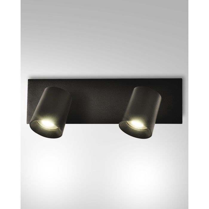 Fabas Luce 2er-Deckenspot MODO Schwarz 35 cm 3451-82-101