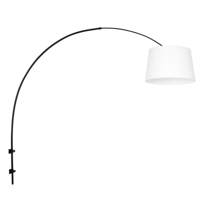 Steinhauer Lighting Wandleuchte SPARKLED LIGHT Schwarz Weiß Leinen 45 cm 8193ZW