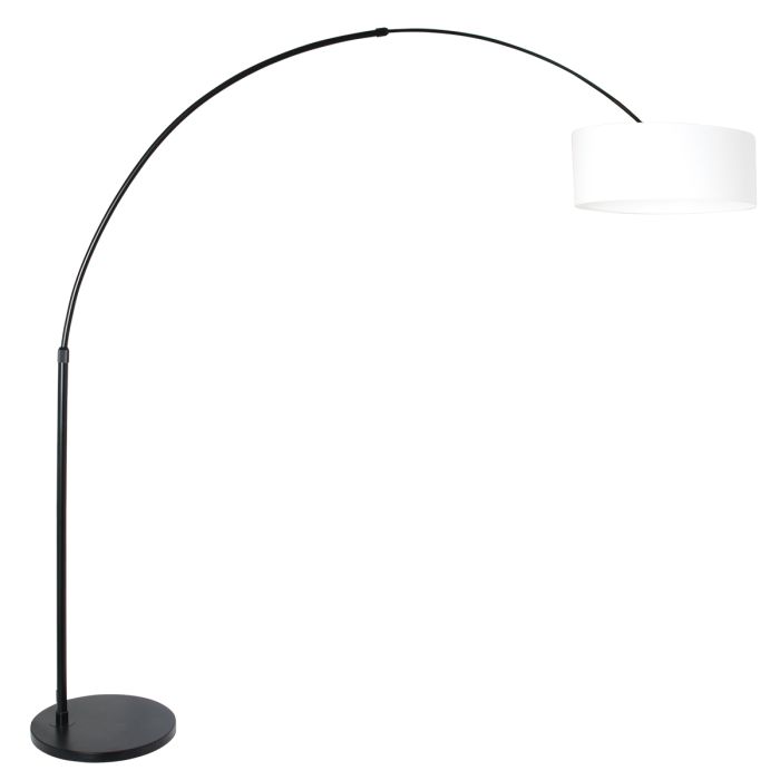 Steinhauer Lighting Bogenleuchte SPARKLED LIGHT Schwarz Weiß 50 cm 9832ZW