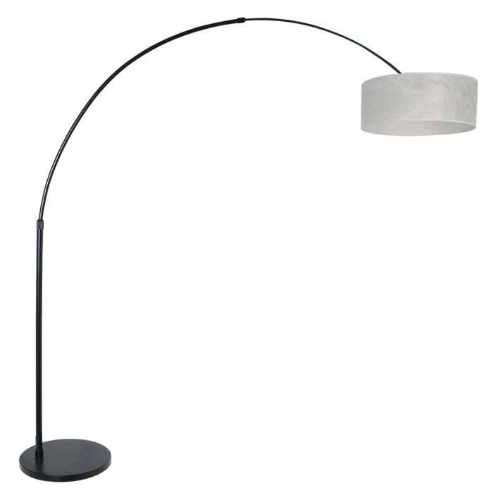 Steinhauer Lighting Bogenleuchte SPARKLED LIGHT Schwarz Silber 50 cm 9833ZW