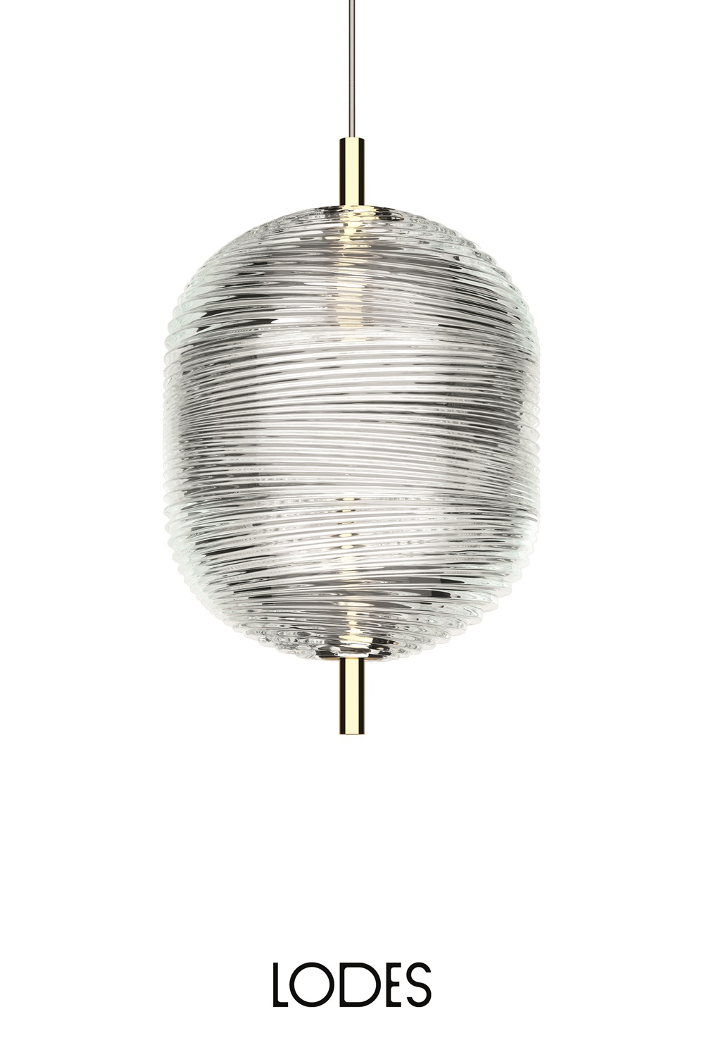 Lodes LED-Einzelpendel JEFFERSON 23,5cm klar/gold (ohne Baldachin) 16822 5027 8057501004404