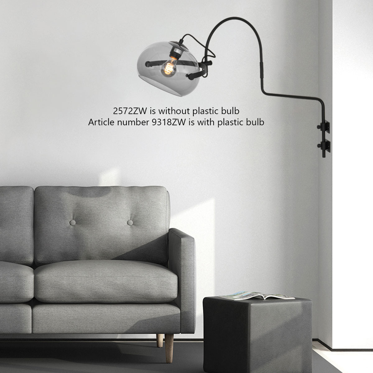 Steinhauer Lighting Wandleuchte HOLGARSØN Schwarz 2572ZW 8712746131420