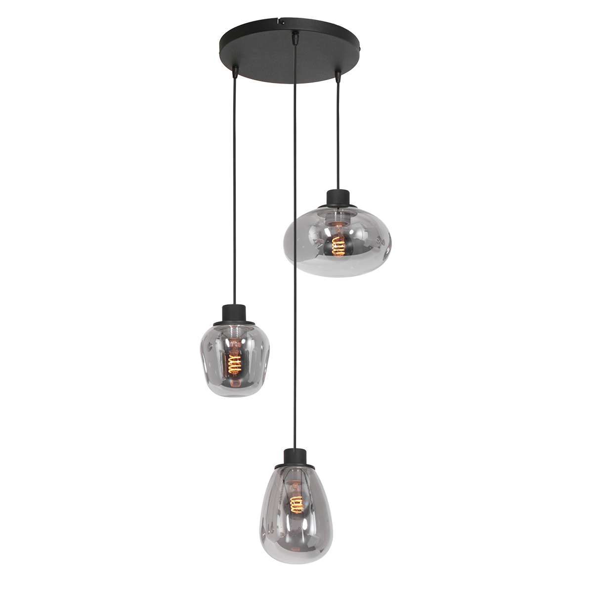 Steinhauer Lighting Pendelleuchte REFLEXION Schwarz 3-flammig 3079ZW 8712746135596