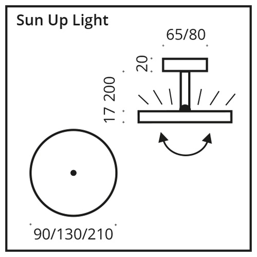 Top Light SUN Up-Light LED-Deckenleuchte 13cm Nickel matt 7-32513013 4251349334714